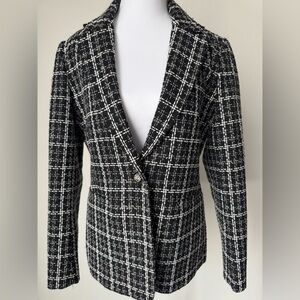 New Black and White Plaid Blazer coat jacket small